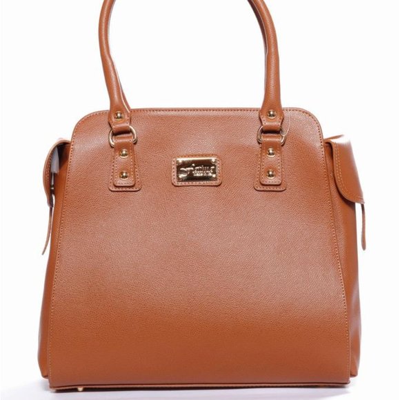 Bintou Brown Italian Leather Handbag - Picture 1 of 6